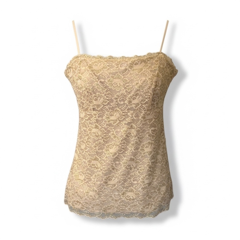 Cream and gold Lace Women’s Top. large